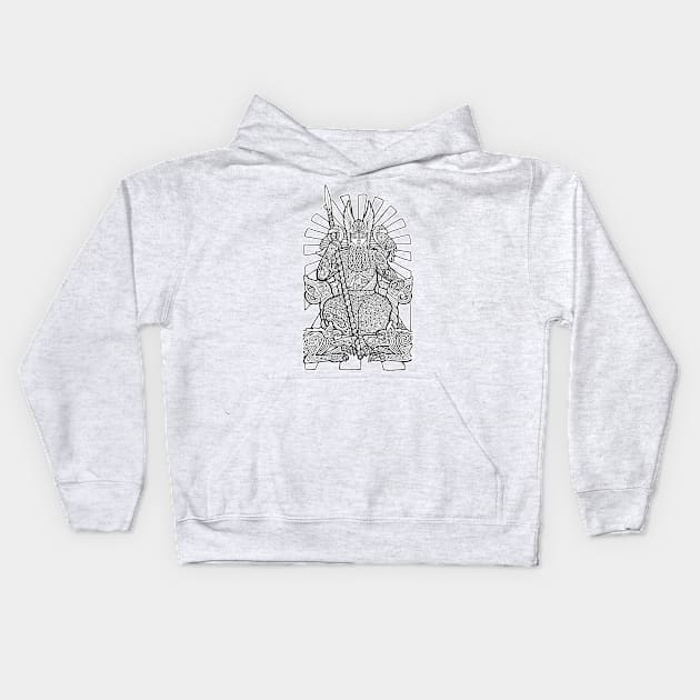 Viking God Odin Kids Hoodie by Roberto Jaras Lira